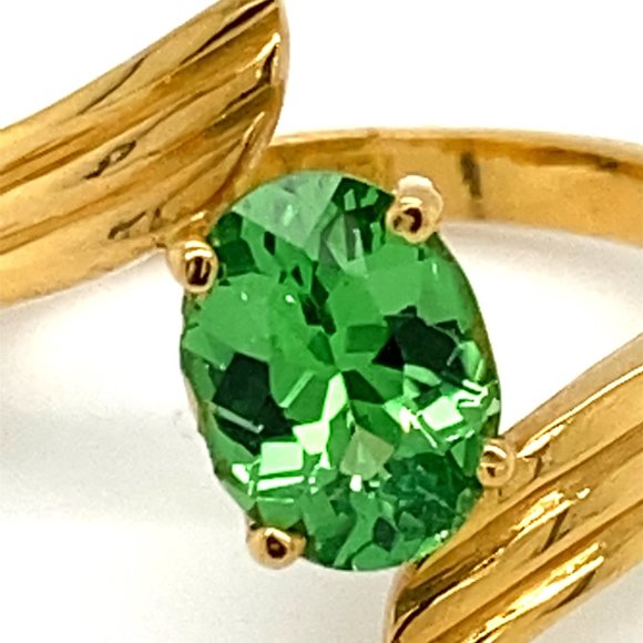 Tsavorite 1.37ct Solid 22K Yellow Gold Ring - Picture 8 of 8
